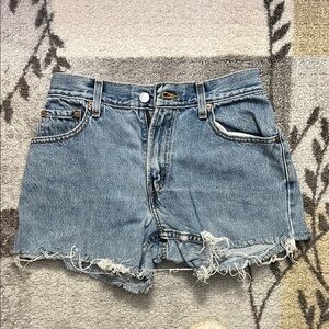 Levi's Medium Wash Distressed Jean Shorts